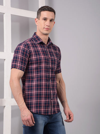 Red Checked 100% Cotton Shirt-Men Shirts-Crimsoune Club