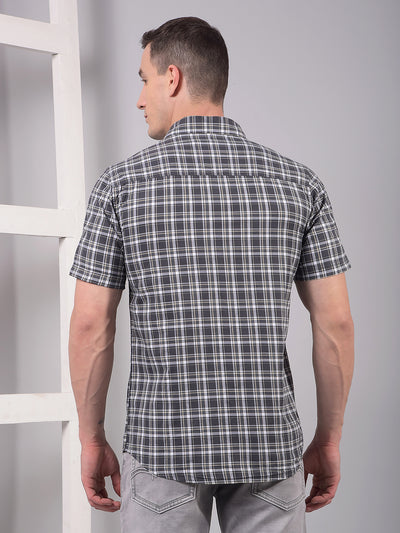 Purple Checked 100% Cotton Shirt-Men Shirts-Crimsoune Club