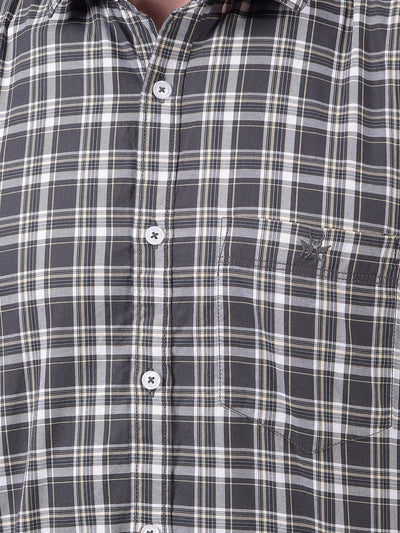 Purple Checked 100% Cotton Shirt-Men Shirts-Crimsoune Club