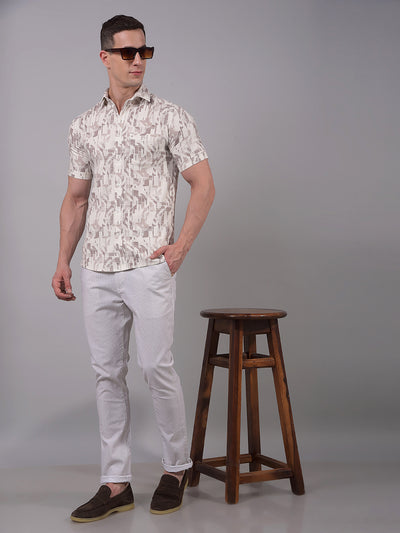 Purple Printed Linen Shirt-Men Shirts-Crimsoune Club