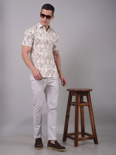 Purple Printed Linen Shirt-Men Shirts-Crimsoune Club