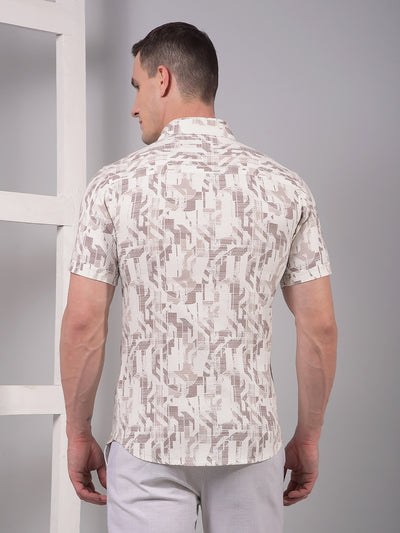Purple Printed Linen Shirt-Men Shirts-Crimsoune Club