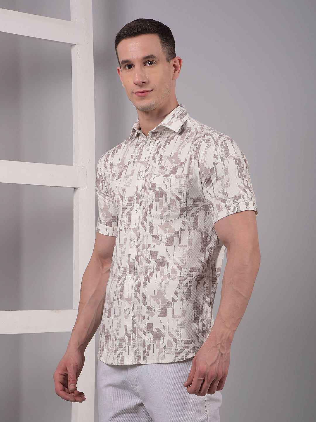 Purple Printed Linen Shirt-Men Shirts-Crimsoune Club