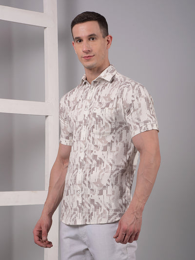 Purple Printed Linen Shirt-Men Shirts-Crimsoune Club