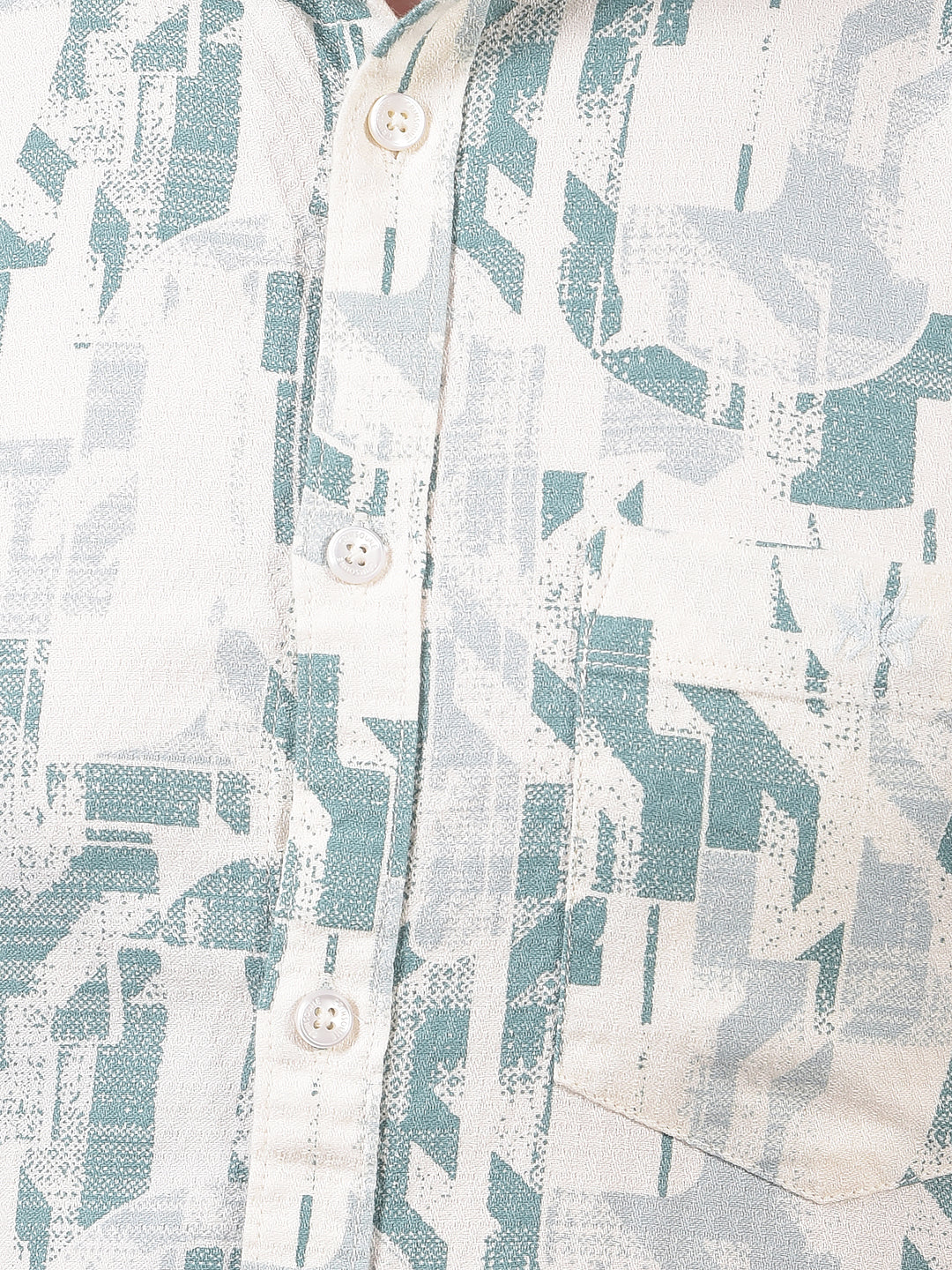 Green Printed Linen Shirt-Men Shirts-Crimsoune Club