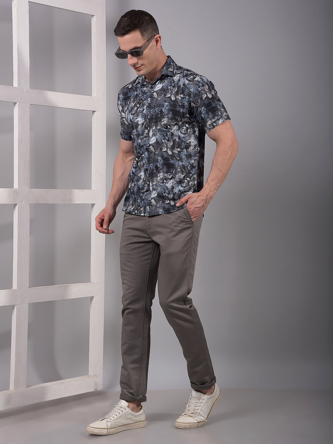 Multi-Color Floral Print Linen Shirt-Men Shirts-Crimsoune Club