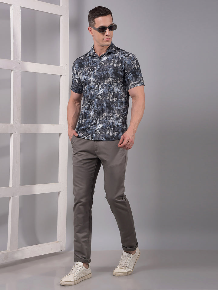 Multi-Color Floral Print Linen Shirt-Men Shirts-Crimsoune Club