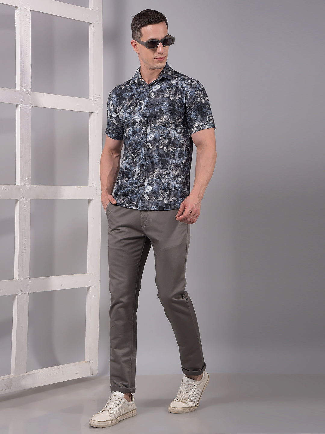 Multi-Color Floral Print Linen Shirt-Men Shirts-Crimsoune Club