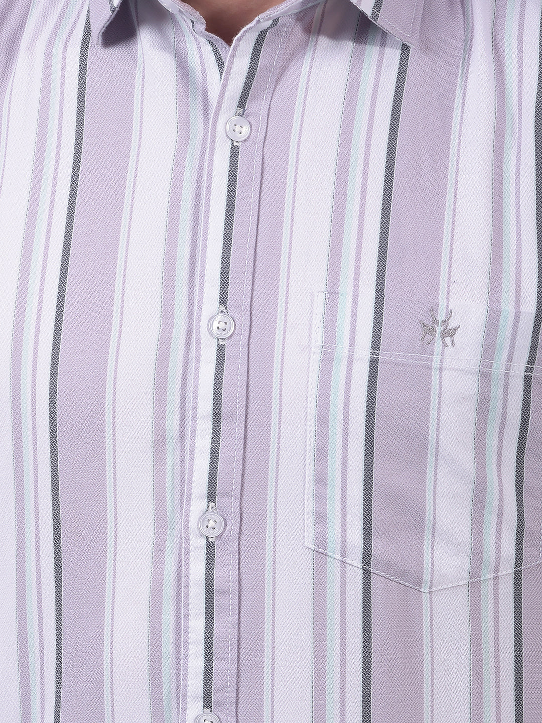 Purple Vertical Stripes 100% Cotton Shirt-Men Shirts-Crimsoune Club