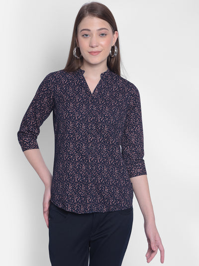 Peach Floral Shirt-Women Shirts-Crimsoune Club