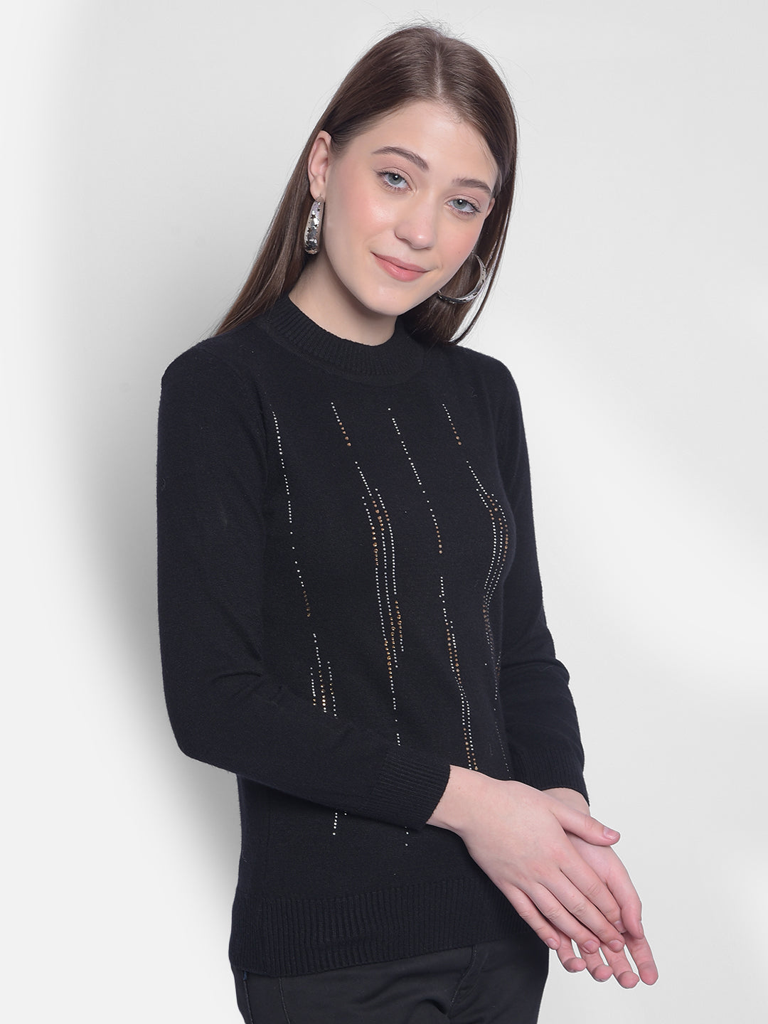 Black Sweater-Women Sweaters-Crimsoune Club