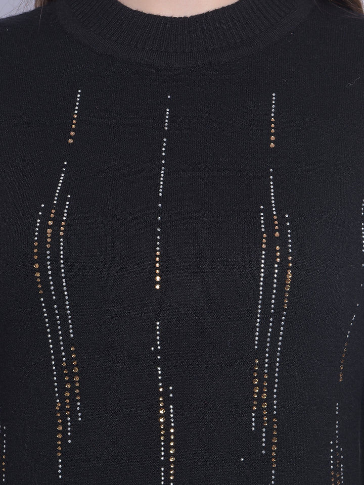 Black Sweater-Women Sweaters-Crimsoune Club