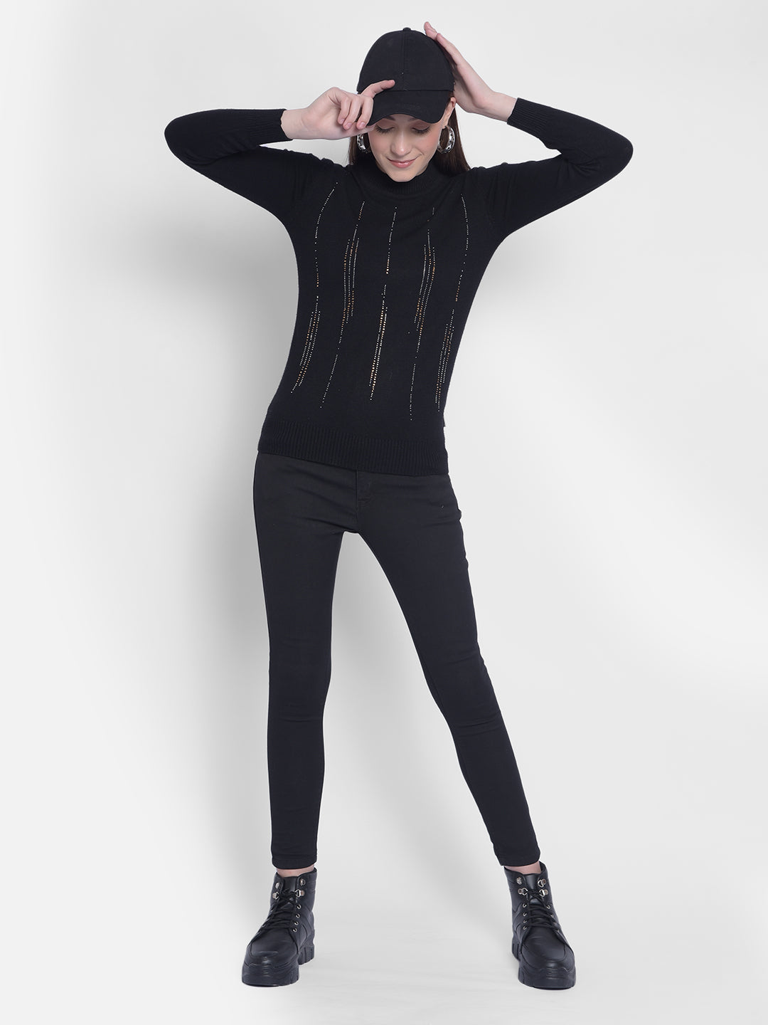 Black Skinny Jeans-Women Jeans-Crimsoune Club