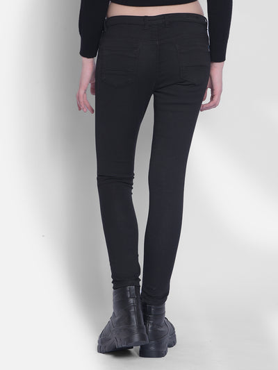 Black Skinny Jeans-Women Jeans-Crimsoune Club