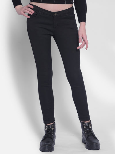 Black Skinny Jeans-Women Jeans-Crimsoune Club