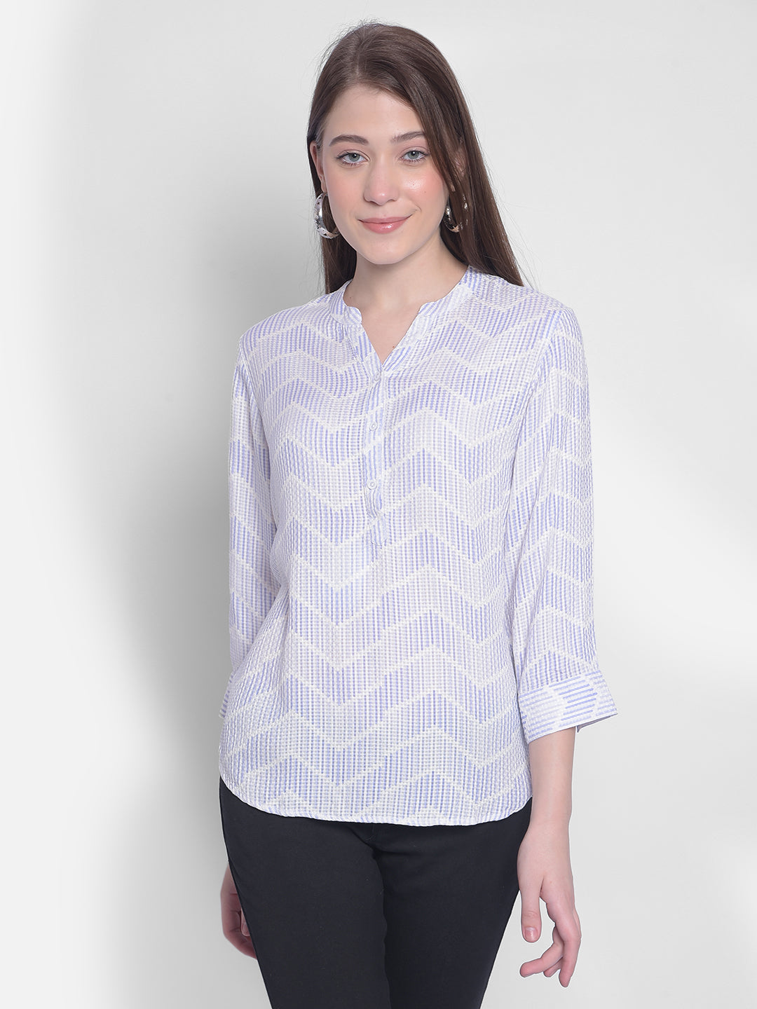 Purple Striped Top-Women Tops-Crimsoune Club