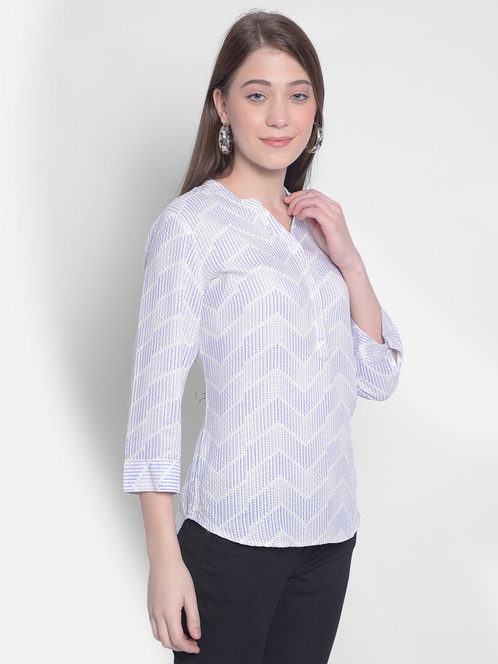 Purple Striped Top-Women Tops-Crimsoune Club