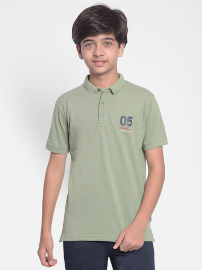 Olive Polo T-shirt-Boys T-shirt-Crimsoune Club