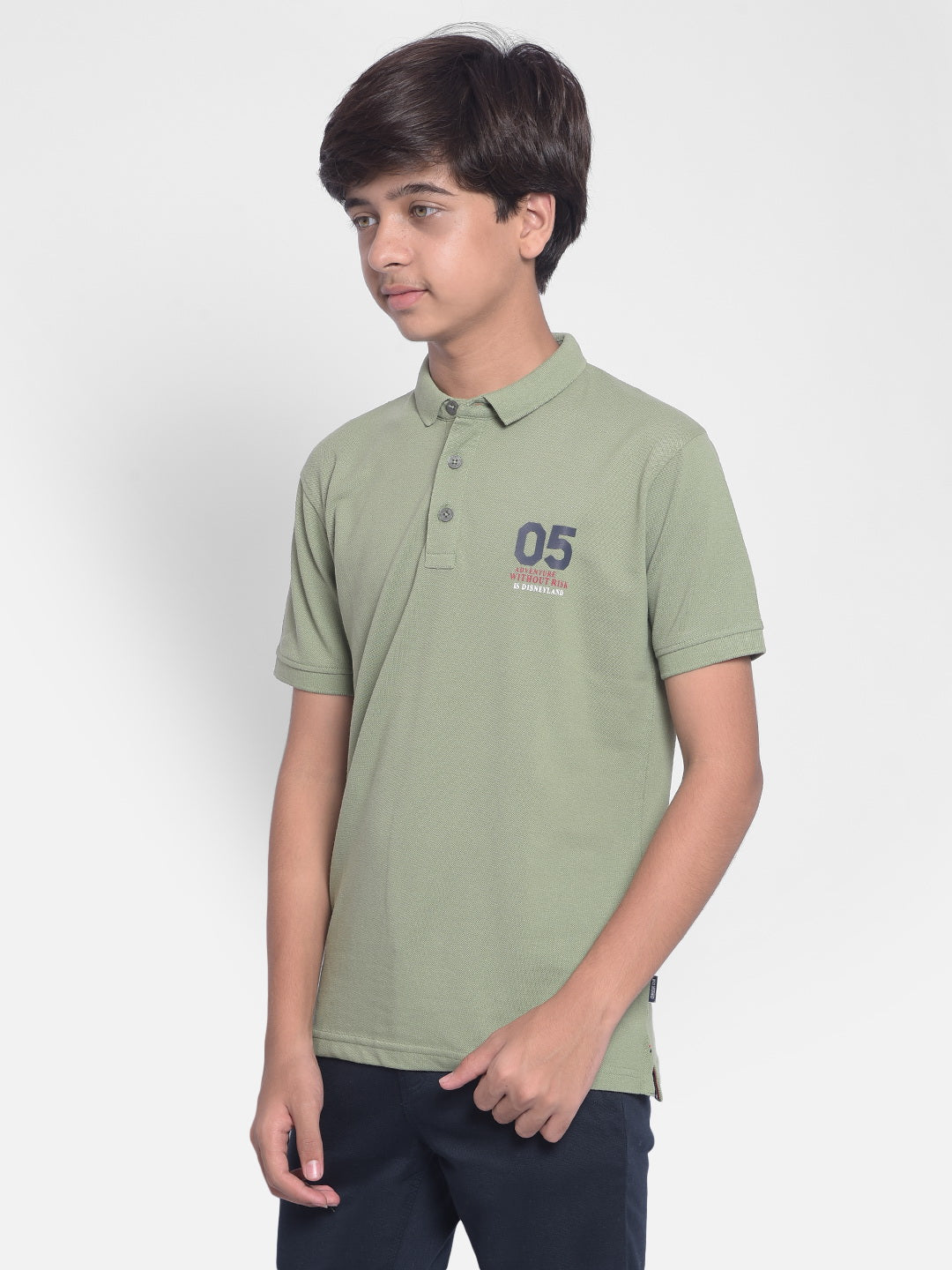 Olive Polo T-shirt-Boys T-shirt-Crimsoune Club