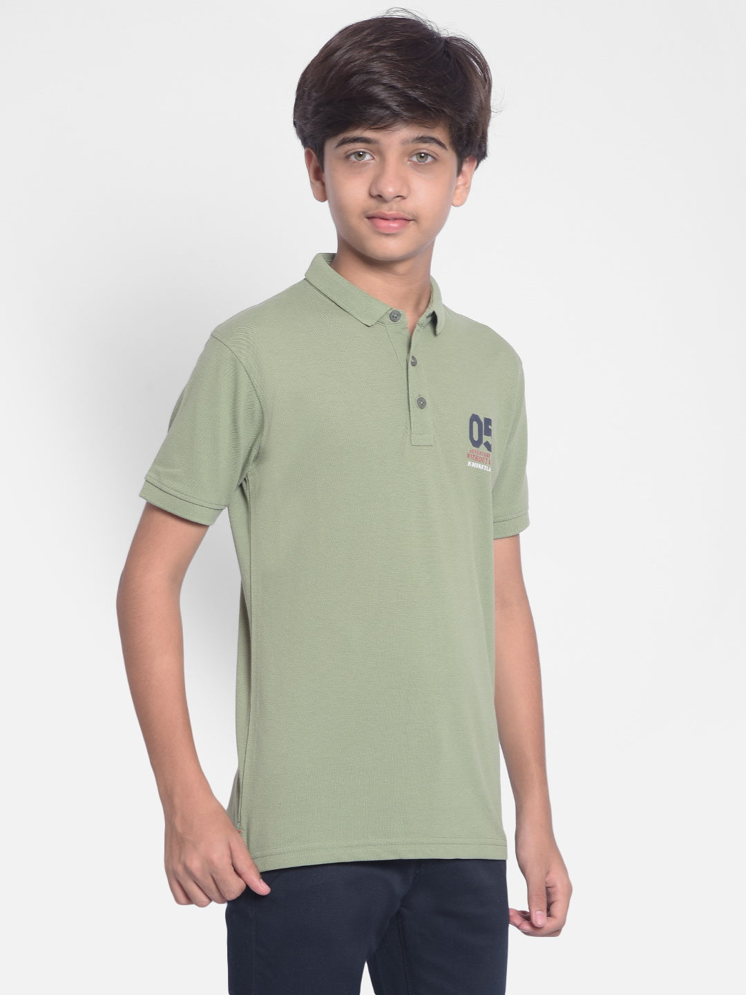 Olive Polo T-shirt-Boys T-shirt-Crimsoune Club