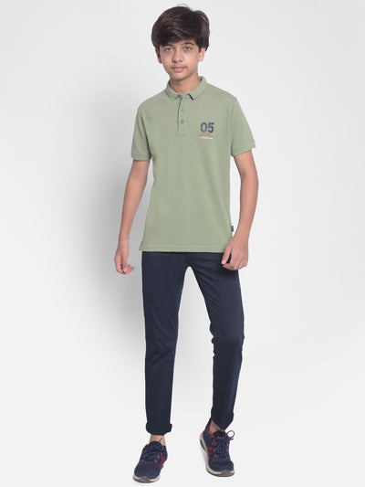 Olive Polo T-shirt-Boys T-shirt-Crimsoune Club