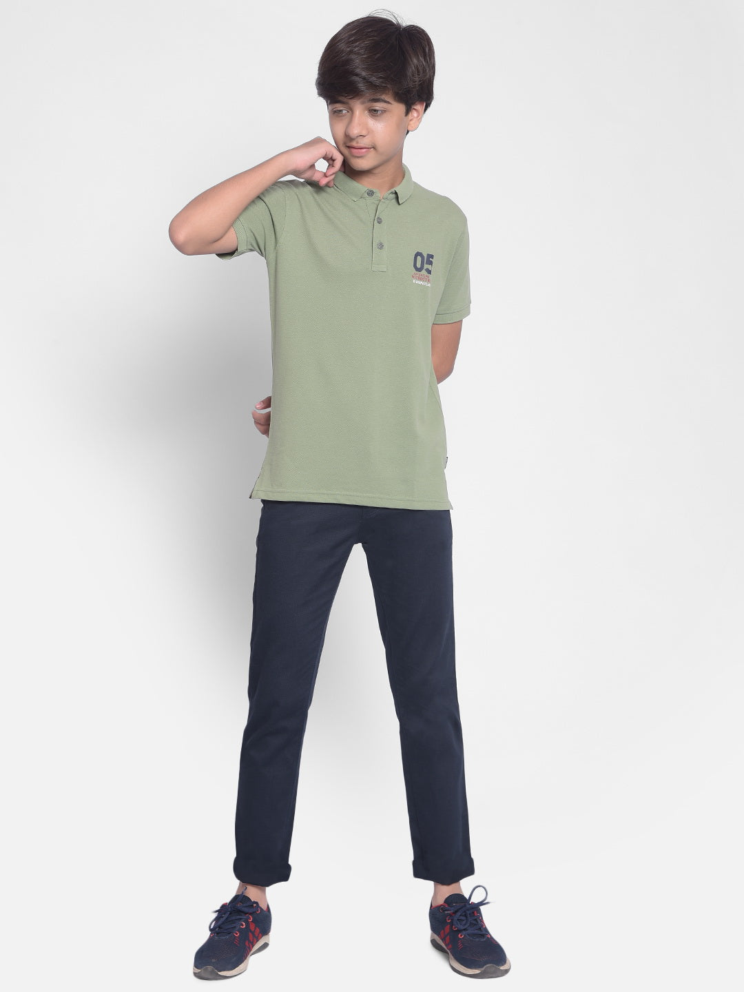 Olive Polo T-shirt-Boys T-shirt-Crimsoune Club