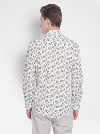 White Floral Shirt-Men Shirts-Crimsoune Club