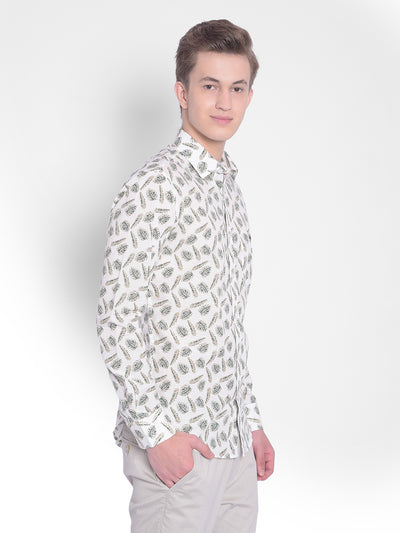 White Floral Shirt-Men Shirts-Crimsoune Club