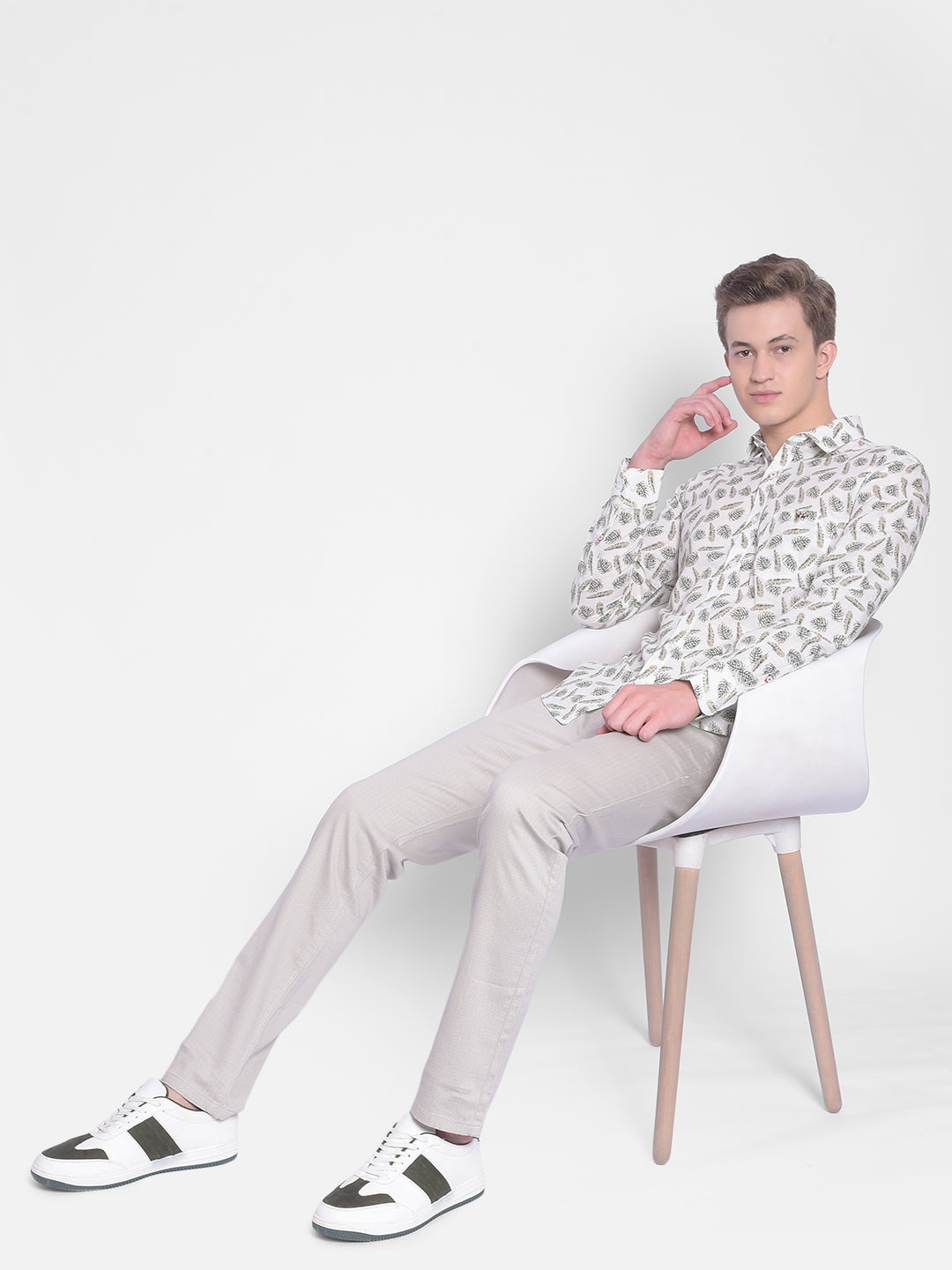 White Floral Shirt-Men Shirts-Crimsoune Club