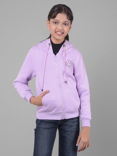 Purple Hooded Sweatshirt-Girls Sweatshirts-Crimsoune Club