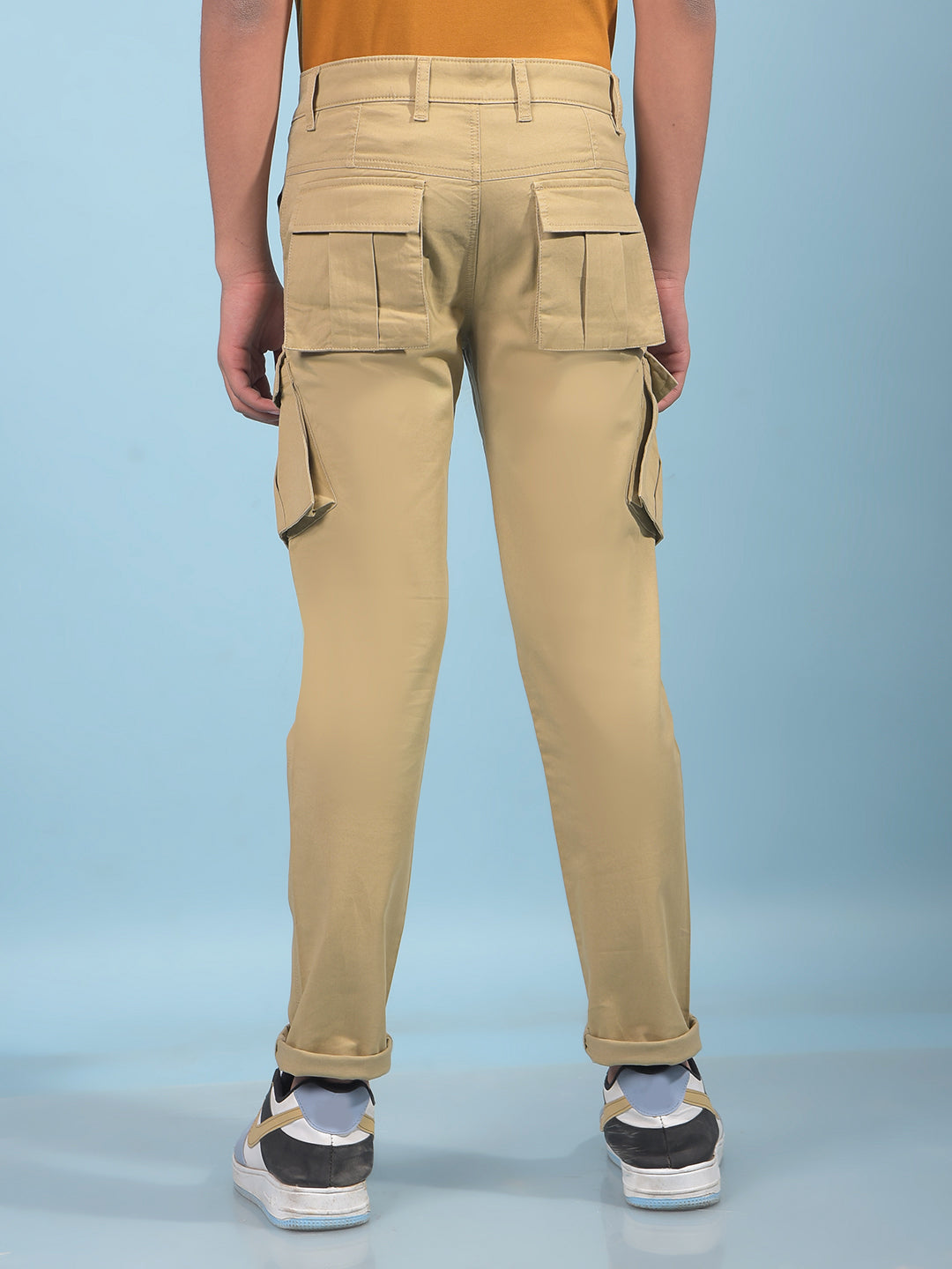 Boy's Khaki Cargo Trousers-Boys Trousers-Crimsoune Club