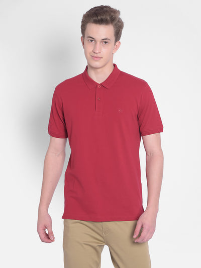Red Polo T-Shirt-Men T-Shirts-Crimsoune Club