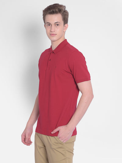 Red Polo T-Shirt-Men T-Shirts-Crimsoune Club