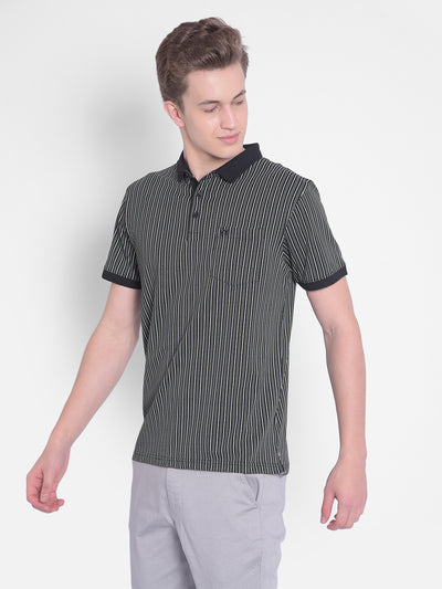 Black Striped T-Shirt-Men T-Shirts-Crimsoune Club