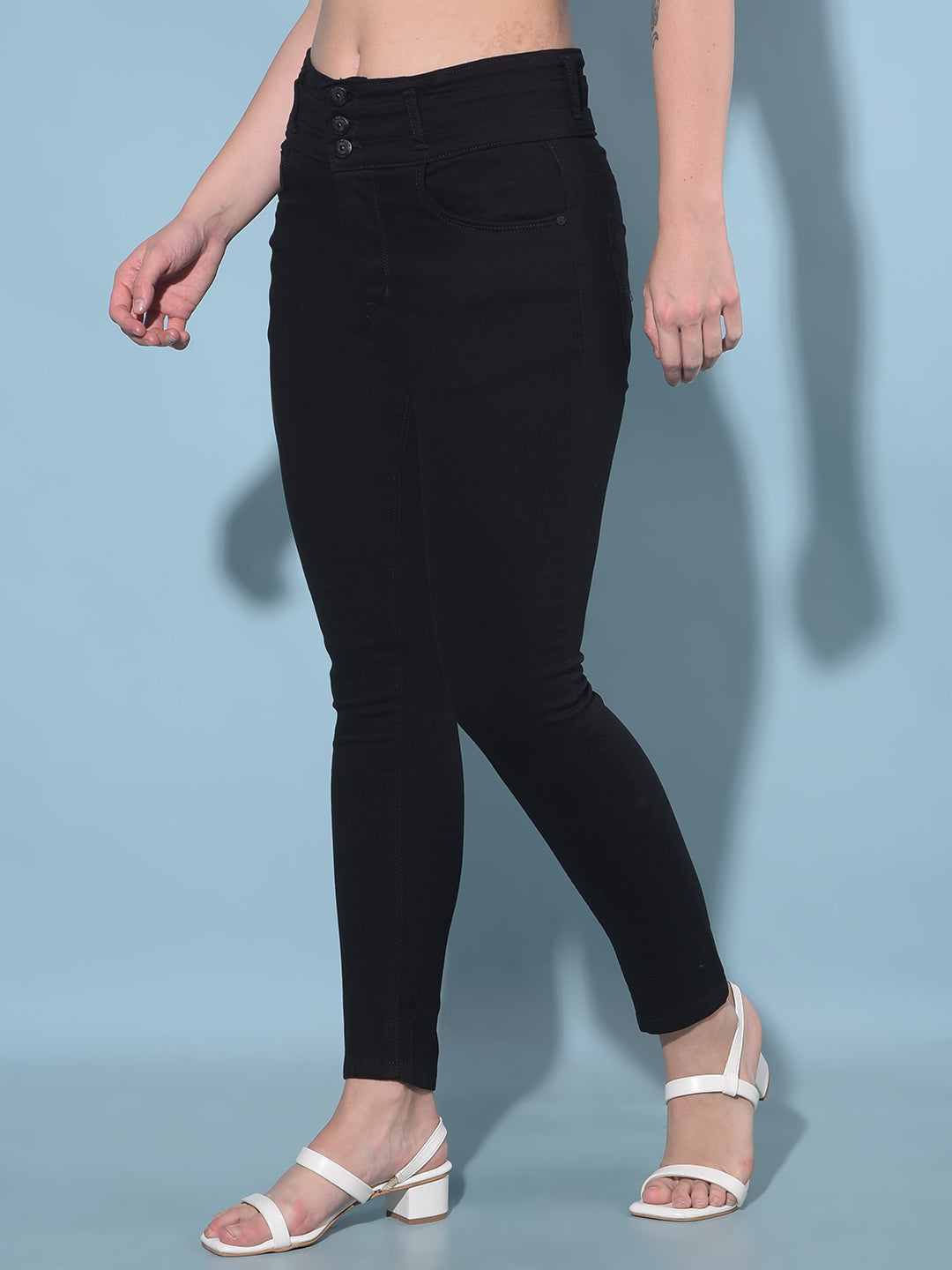 Black Skinny High Waist Jeans-Women Jeans-Crimsoune Club