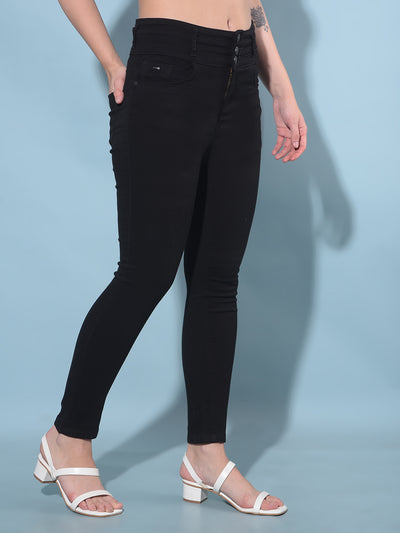 Black Skinny High Waist Jeans-Women Jeans-Crimsoune Club