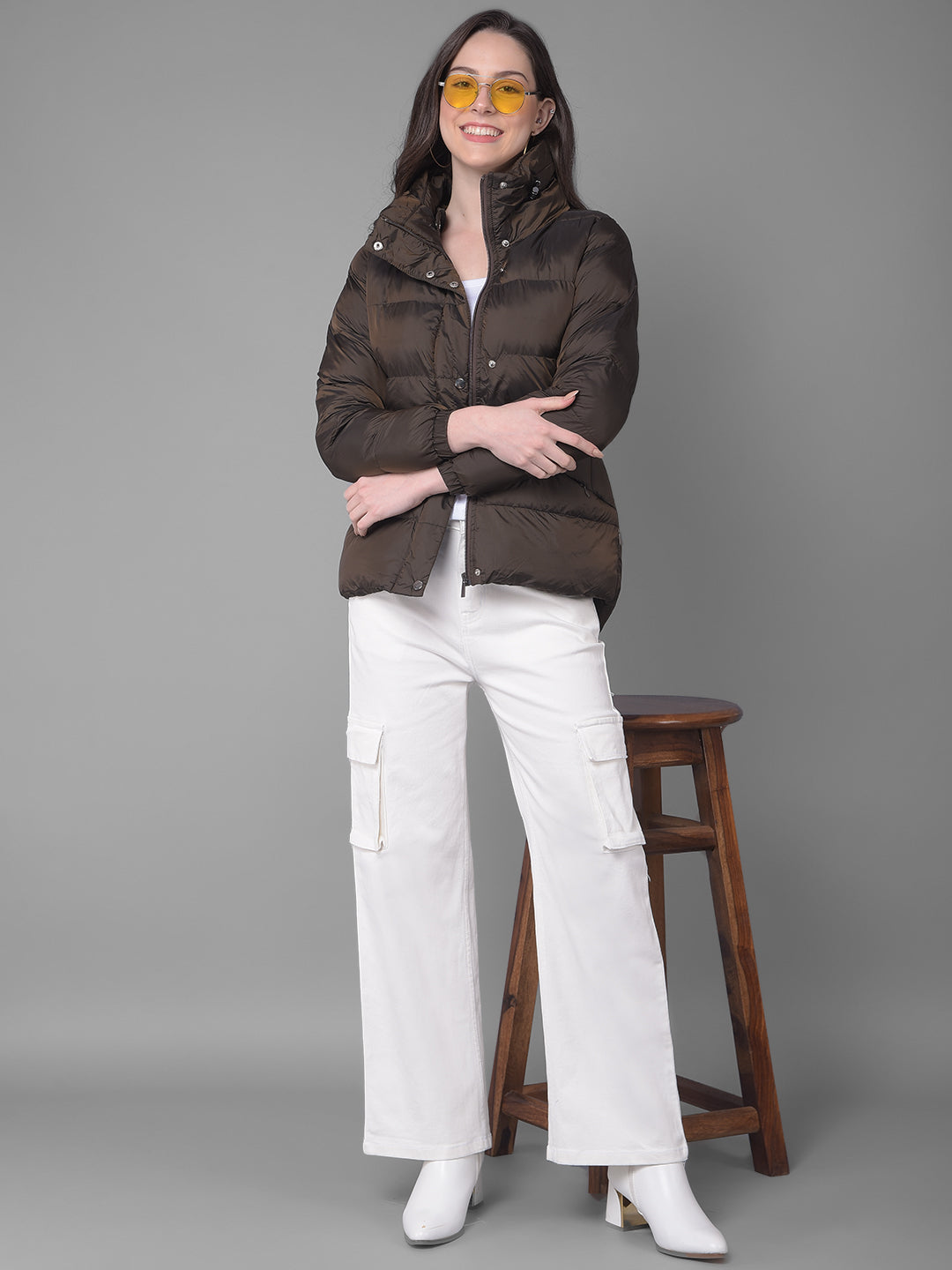 White Loose Fit Jeans-Women Jeans-Crimsoune Club