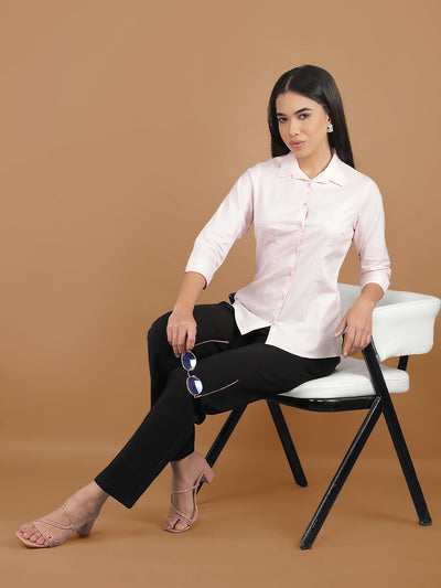 Peach Shirt-Women Shirts-Crimsoune Club