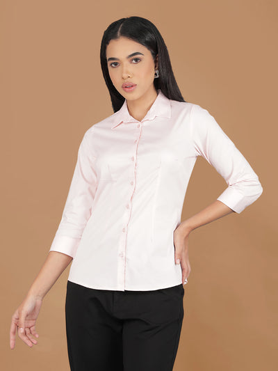 Peach Shirt-Women Shirts-Crimsoune Club