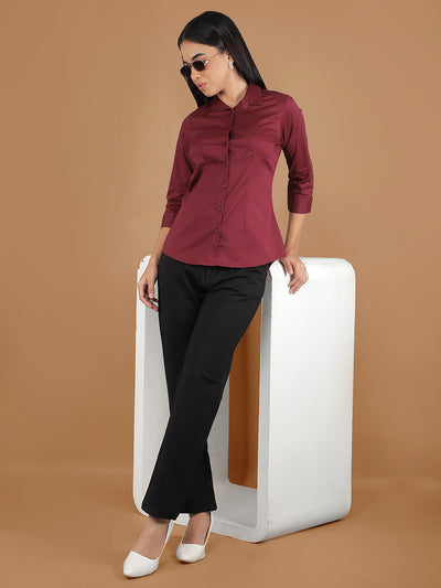 Maroon Shirt-Women Shirts-Crimsoune Club