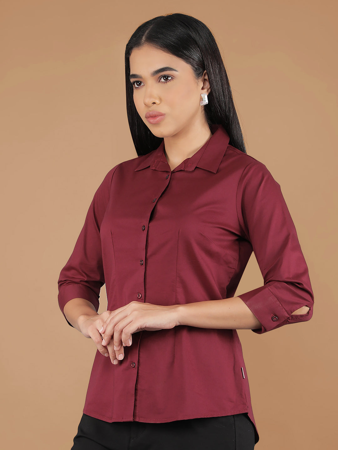 Maroon Shirt-Women Shirts-Crimsoune Club
