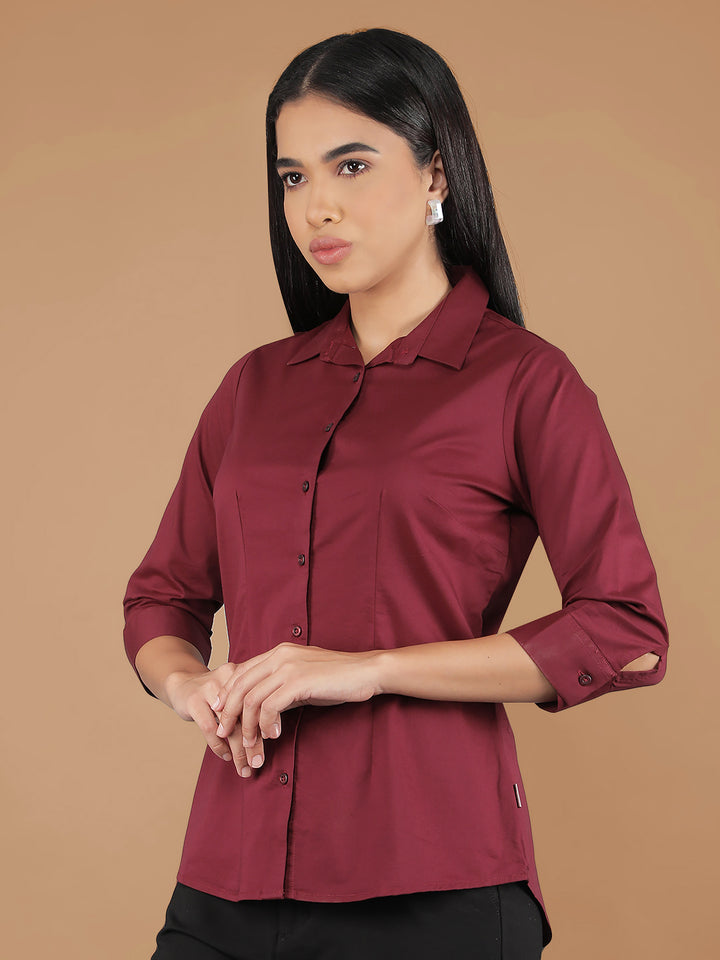 Maroon Shirt-Women Shirts-Crimsoune Club