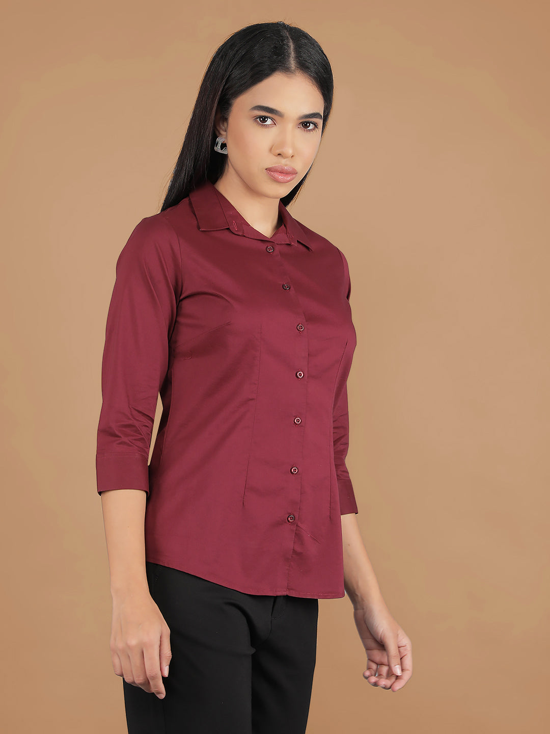 Maroon Shirt-Women Shirts-Crimsoune Club