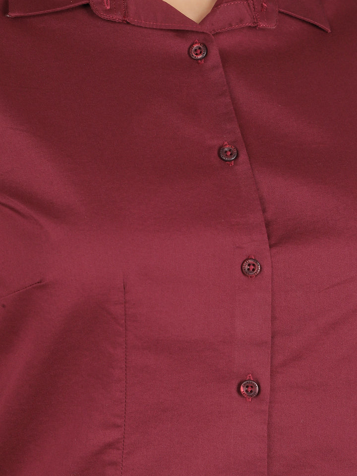 Maroon Shirt-Women Shirts-Crimsoune Club