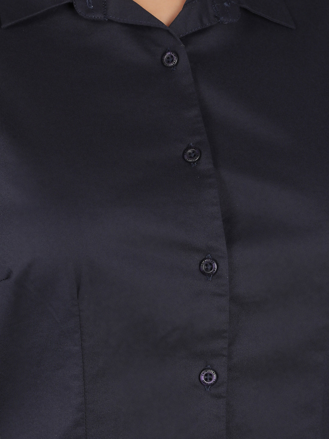 Navy Blue Shirt-Women Shirts-Crimsoune Club