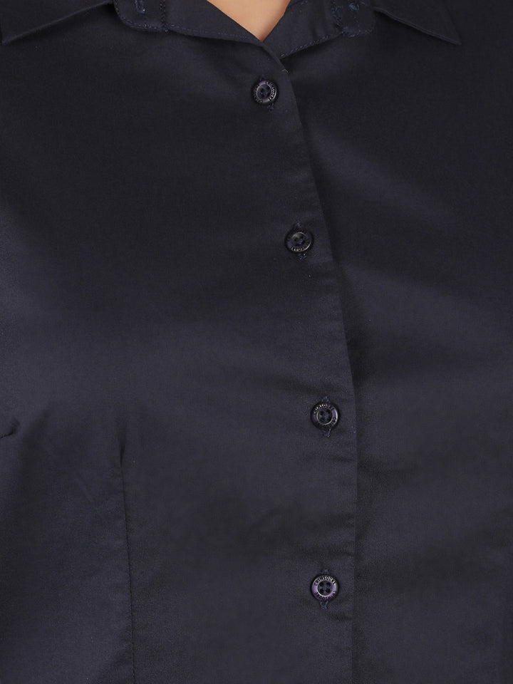 Navy Blue Shirt-Women Shirts-Crimsoune Club