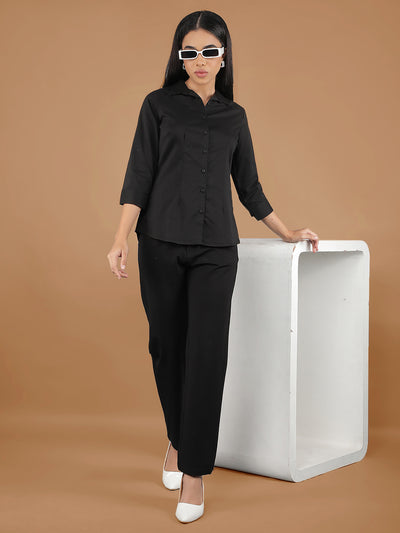 Black Shirt-Women Shirts-Crimsoune Club