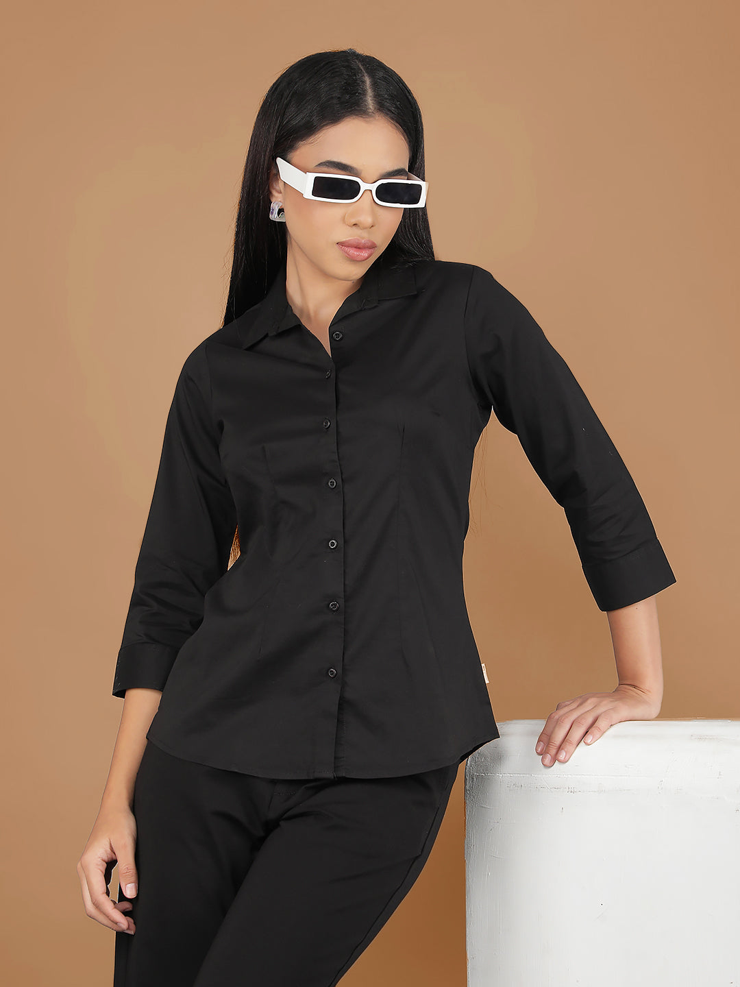 Black Shirt-Women Shirts-Crimsoune Club