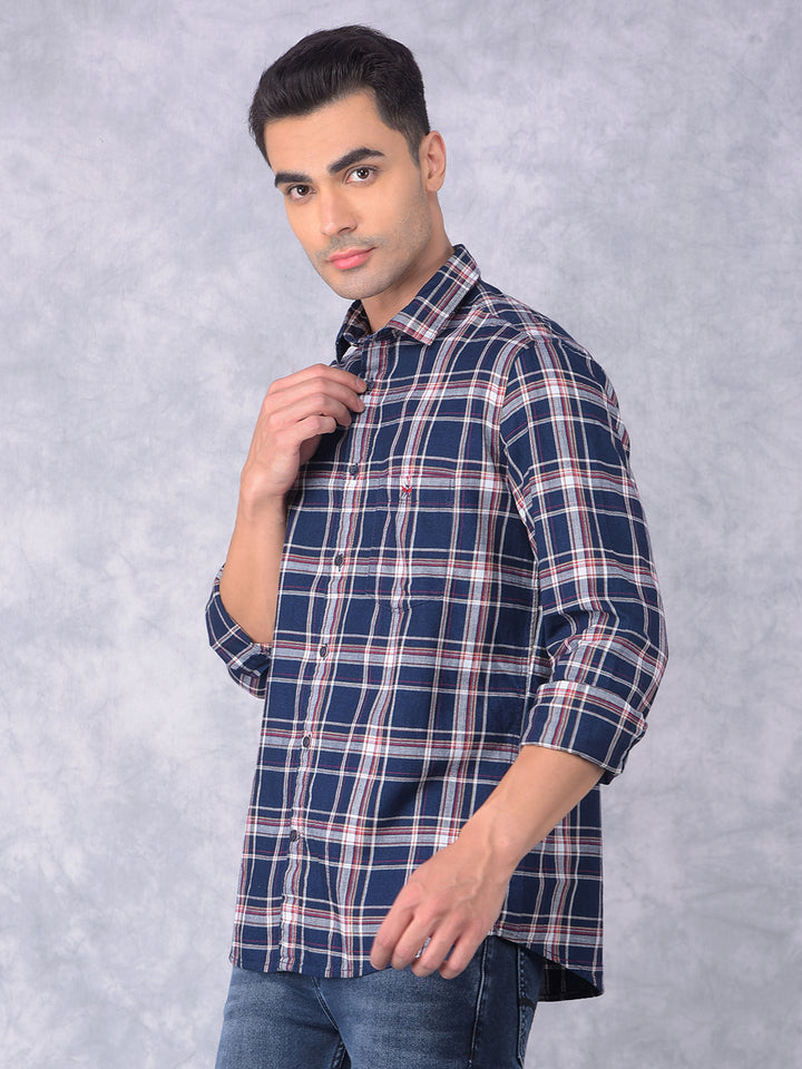 Red Checked 100% Cotton Shirt-Men Shirts-Crimsoune Club