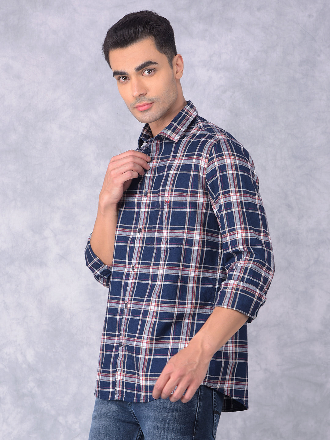 Red Checked 100% Cotton Shirt-Men Shirts-Crimsoune Club